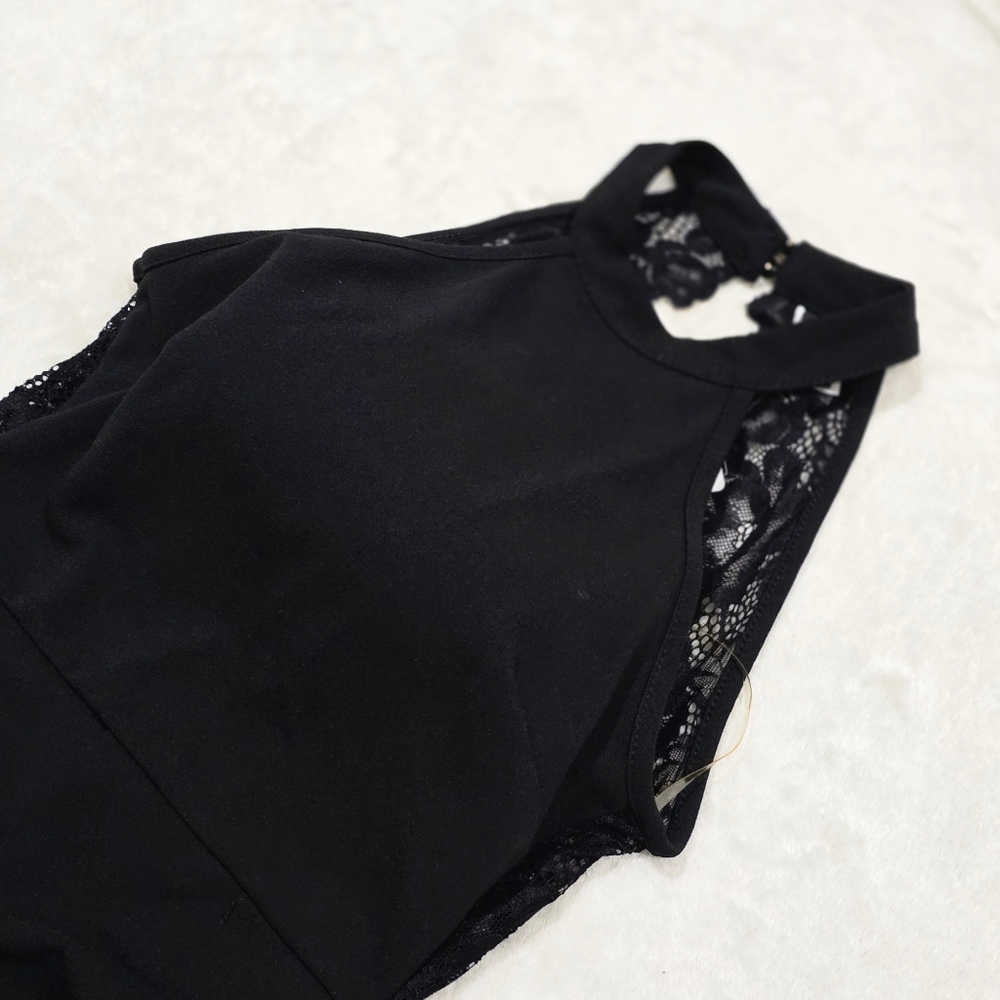NEW Windsor Black Drop Waist Dress Asymmetrical Wrap Midi Skirt Open Back - Picture 11 of 17